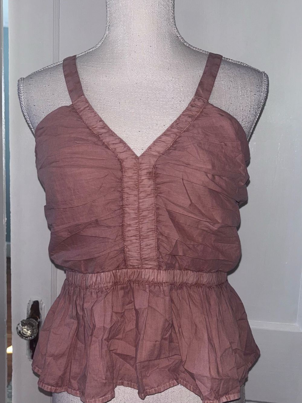 Womens Ruffled V-Neck Peplum Tank size medium by Lucky Brand never worn
